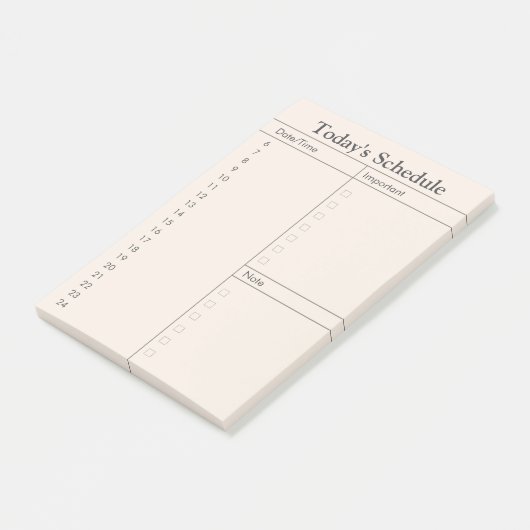 Minimalistisch dagschema post-it® notes (Schuin)