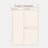 Minimalistisch dagschema post-it® notes (Voorkant)