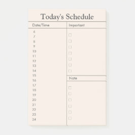Minimalistisch dagschema post-it® notes