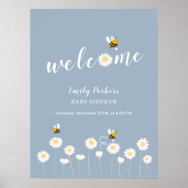 Minimalistisch Daisy Bloom Baby shower Welkomstbor Poster