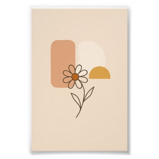 Minimalistisch Daisy Flower Poster (Voorkant)
