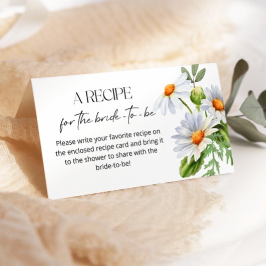 Minimalistisch Daisy Recept voor de bruid te zijn Informatiekaartje