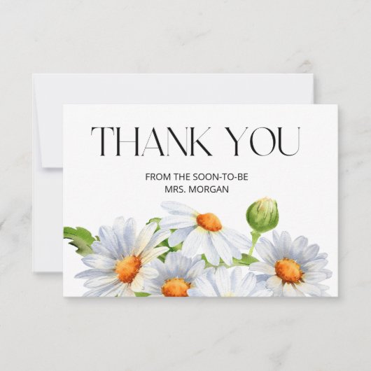 Minimalistisch Daisy Vrijgezellenfeest dank u Kaart (Voorkant)