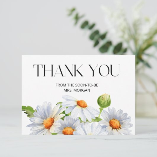 Minimalistisch Daisy Vrijgezellenfeest dank u Kaart (Staand voorkant)