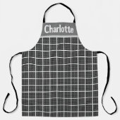 Minimalistisch dambordruitpatroon gepersonaliseerd schort (Voorkant)
