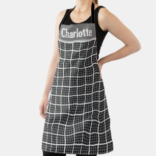 Minimalistisch dambordruitpatroon gepersonaliseerd schort