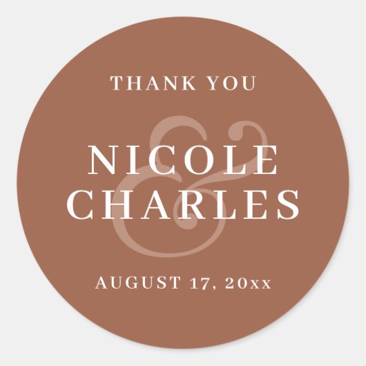 Minimalistisch dank je Oranje weddenschap Ronde Sticker (Voorkant)