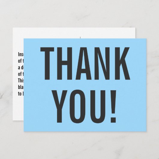 Minimalistisch "DANK U!" Briefkaart (Voorkant / Achterkant)