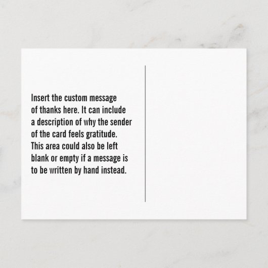 Minimalistisch "DANK U!" Briefkaart (Achterkant)