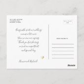 minimalistisch dank u bruiloft briefkaart (Achterkant)