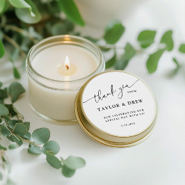 Minimalistisch dank u bruiloft gunst ronde sticker