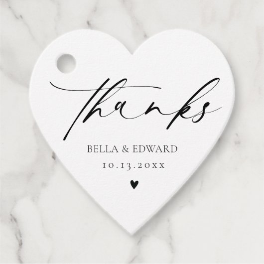 Minimalistisch dank u bruiloft gunsten Labels (Voorkant)
