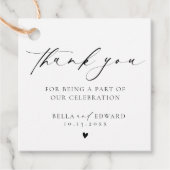 Minimalistisch dank u bruiloft gunsten Labels (Voorkant)