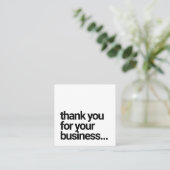 Minimalistisch dank u klantwaardering vierkante visitekaartje (Staand voorkant)