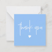 Minimalistisch Dank u Mid Blue Heart Compact Notitiekaartje (Voorkant)