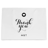 Minimalistisch dank u Monogram Bruiloft Favor Mode Groot Cadeauzakje (Voorkant)
