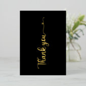 Minimalistisch dank u zwart goudfolie Kaart (Staand Voorkant)