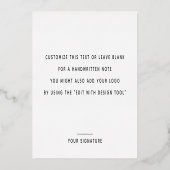 Minimalistisch dank u zwart goudfolie Kaart (Achterkant)