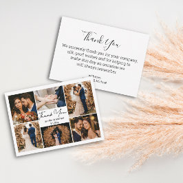 minimalistisch dank voor 6 foto ' s collage bruilo notitiekaartje