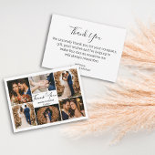 minimalistisch dank voor 6 foto ' s collage bruilo notitiekaartje