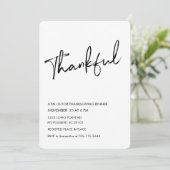 Minimalistisch dankbare Thanksgiving diner Kaart (Staand voorkant)