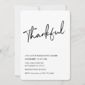 Minimalistisch dankbare Thanksgiving diner Kaart (Voorkant)