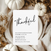 Minimalistisch dankbare Thanksgiving diner Kaart