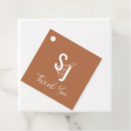 Minimalistisch Dark Terracotta Hartelijk dank voor Bedankjes Labels