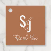Minimalistisch Dark Terracotta Hartelijk dank voor Bedankjes Labels (Voorkant)