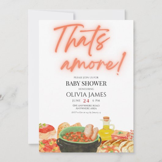 Minimalistisch dat is meer baby shower kaart (Voorkant)