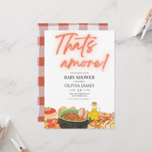 Minimalistisch dat is meer baby shower kaart (Voorkant / Achterkant in situ)