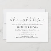 Minimalistisch De avond voor het repetitiediner Kaart (Voorkant)