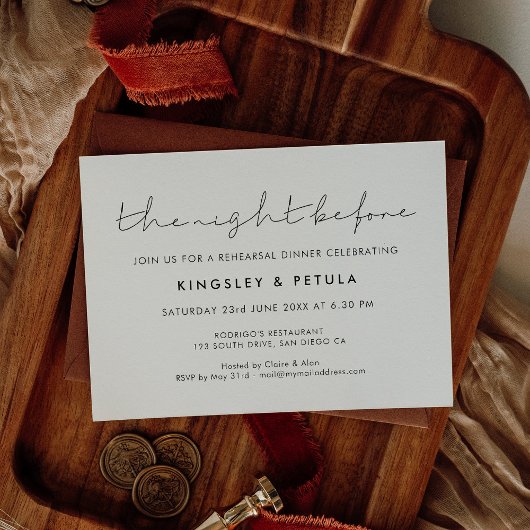 Minimalistisch De avond voor het repetitiediner Kaart