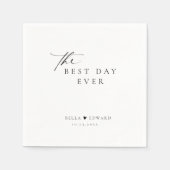 Minimalistisch De beste dag ooit bruiloft servette Servet (Voorkant)