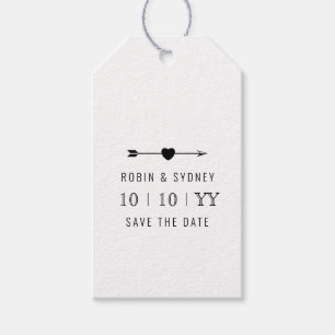 minimalistisch   De datum opslaan   Cadeau Label   Cadeaulabel