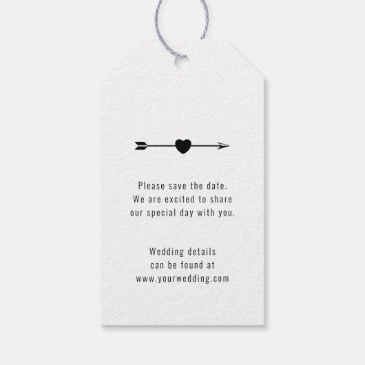 minimalistisch | De datum opslaan | Cadeau Label | Cadeaulabel (Achterkant)