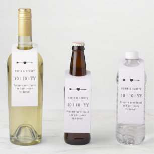 minimalistisch   De datum opslaan   Flesje Label  