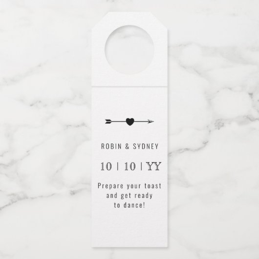 minimalistisch | De datum opslaan | Flesje Label | (Voorkant)