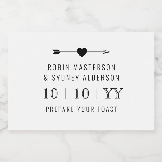 minimalistisch | De datum opslaan | Mini-label | W Sparkling Wijnetiket (Enkel label)