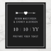 minimalistisch | De datum opslaan | Wijnetiket | Z Wijn Etiket (Enkel label)