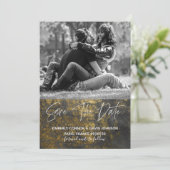 minimalistisch |De datumtypografie opslaan | Faux  Save The Date (Staand voorkant)