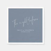 Minimalistisch De nacht voor het script Dusty Blue Servet (Voorkant)