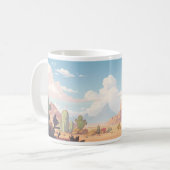 Minimalistisch de woestijn in pixelkunst koffiemok (Voorkant links)