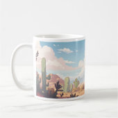 Minimalistisch de woestijn in pixelkunst koffiemok (Links)