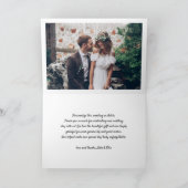 Minimalistisch Deco Typografie 2 Foto vouded Weddi Bedankkaart (Binnen)