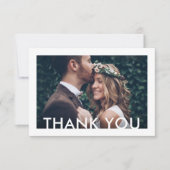 Minimalistisch deco Typografie Eenvoudig 2 fotohuw Bedankkaart (Voorkant)