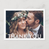 Minimalistisch deco Typografie Weddenschap Foto be Briefkaart (Voorkant)