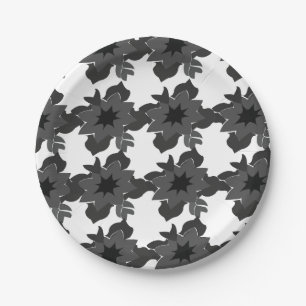 Minimalistisch decoratief abstract bloempatroon papieren bordje