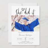 Minimalistisch deed ze het afstudeerfeest kaart (Voorkant)