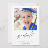 Minimalistisch deed ze het afstudeerfeest kaart (Achterkant)